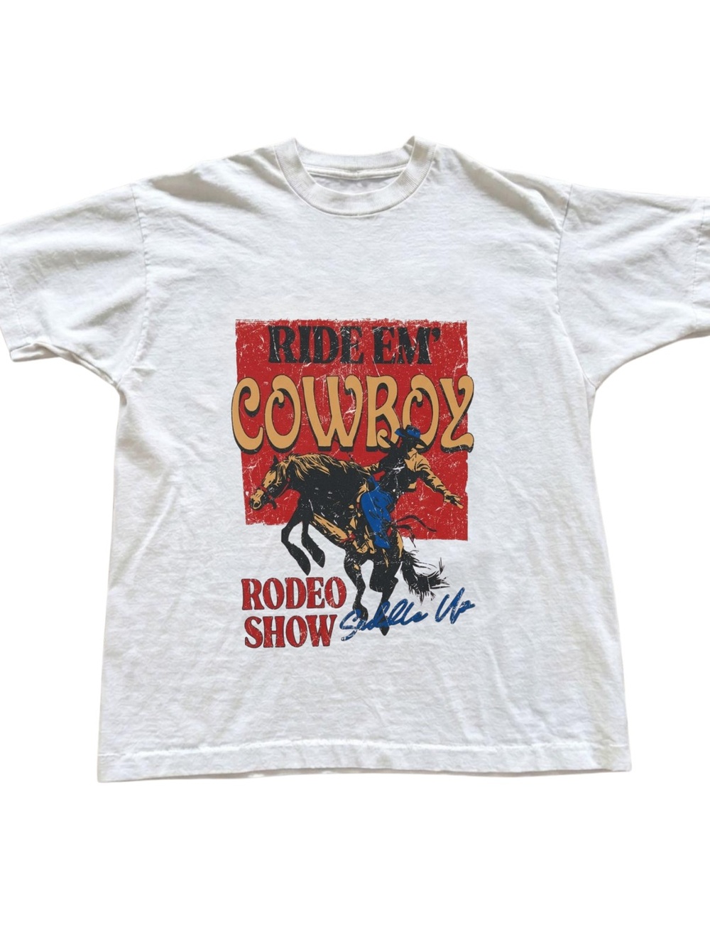 Gildan Cowboy Rodeo Show Graphic Tee - White